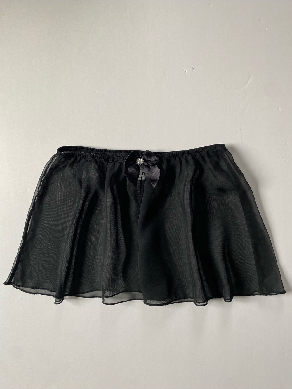 Ballet Skirt Size Large Girls Black Moret Elastic Waist Dance Flowy Sheer